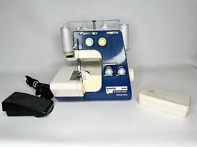 White Super Lock 534 Serger Sewing Machine W/ Foot Pedal & Extras • $157.45