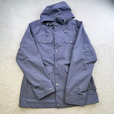The North Face Jacket Mens Medium Blue Full Zip Hooded Dryvent Windbreaker • $34.88