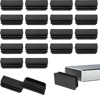 20 Pack 1  X 2  Rectangle End Caps Tubing End Caps Black Plastic Plug Rectangle  • $21.99