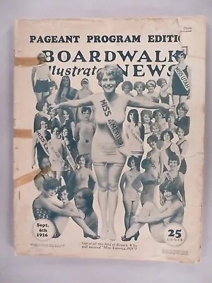 Atlantic City Boardwalk Illustrated News -September 6 1926 ~Pageant Program Edt • $149.99