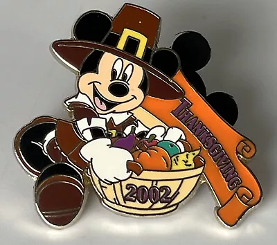 Disney Store Thanksgiving 2002 Mickey Mouse Pilgrim With Basket Pin #16428 • $18.45