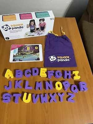 Square Panda Magnetic Alphabet Letters Storage Bag & Directions -EUC • $20