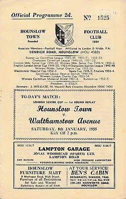 Hounslow Town V Walthamstow Avenue (London Senior Cup) 1954/1955 • £8.99