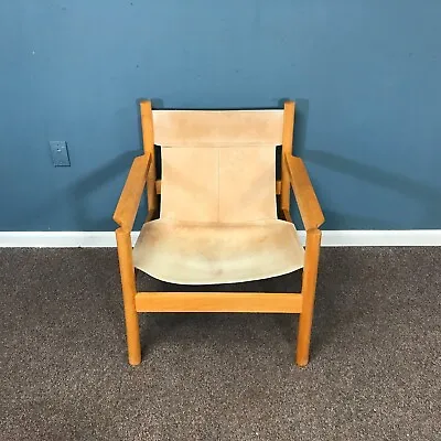 Mid Century Leather Sling Chair • $750