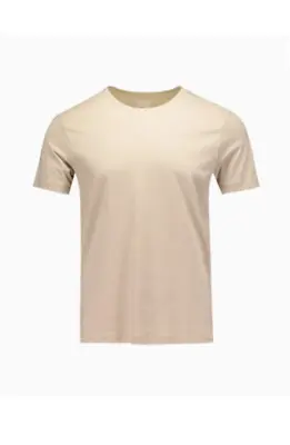 BNWT Mens WB & Co S Stone Beige Crew Neck Short Sleeve Tight Fit T-Shirt Tee Top • £5