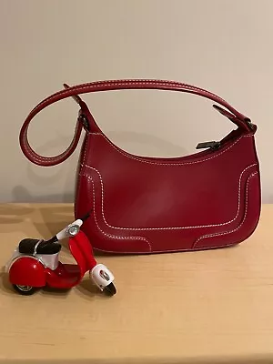 From Siena Italy   DANIELA MODA VERA PELLE Women's Red Real Leather Handbag. • $28