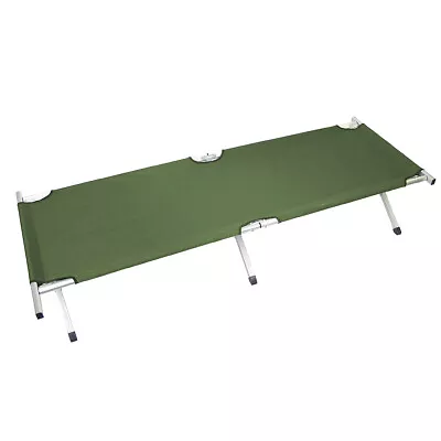 MFH US Aluminium Field Cot Travel Bed Camping Survival Bushcraft Military Olive • £87.95