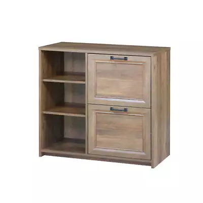 Andy Modern 2-Drawer Office Storage Filling Cabinet - Rustic Oak • $265