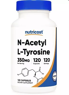 Nutricost N-Acetyl L-Tyrosine (NALT) 350mg 120 Capsules - Gluten Free Non-GMO • $12.20