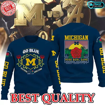 SALE!!_2024 Rose Bowl Game Michigan Sweater Michigan Wolverines Gift Fans S-5XL • $37.90