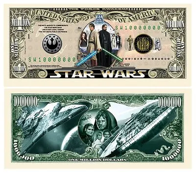 Star Wars Series 5 Pack Collectible Novelty Funny Money 1 Million Dollar Bills • $5.98