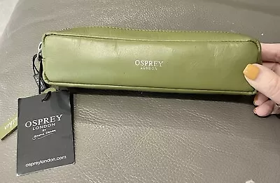 OSPREY-QUALITY-GREEN LEATHER-BAG TIDY  / PENCIL CASE WITH KEY LOOP -RRP £49-New • £21.50