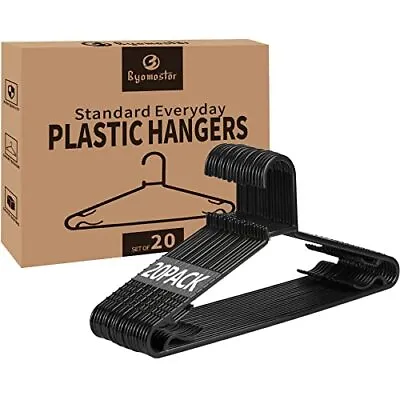 20 Pack Plastic Clothes Hangers Non-Slip T-Shirts Dress Jackets Suits Hangers • $19.89