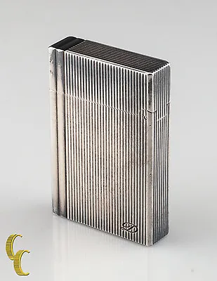 $1062.18 • Buy S.T. Dupont Vertical Lignes Briquet Gatsby Lighter Silver Tone