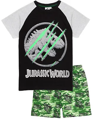 Jurassic World Pyjamas Boys Kids Camo T-Shirt Shorts Or Trousers Options • £14.99
