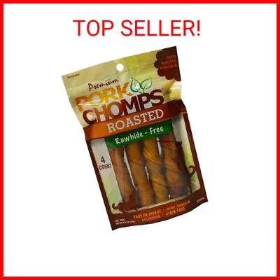 Pork Chomps Roasted Pork Skin Dog Chews 6-inch Twists 4 Count • $7.75