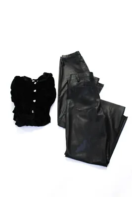 $34.99 • Buy Zara Girls Leggings Velvet Jumpsuit Straight Leg Pants Black Size 13-14 Lot 3