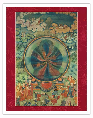 The Miracles Of Buddha At Shravasti - Vintage Tibetan Thangka Buddhist Painting • $19.98