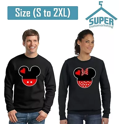 Couple Matching CREWNECK SWEATSHIRT Cartoons Love -TEES Couple LOVE Super Cute • $59.99