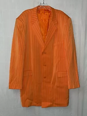 Il Canto Italian Designer Orange Striped Blazer Jacket Size 42r • $39.99