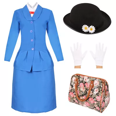 Ladies Magical Nanny Costume World Book Day Fancy Dress Womens Mary Poppins • £23.99