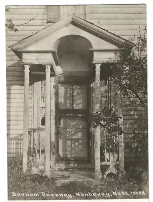 MONTEREY MA Real Photo Postcard BARNUM DOORWAY Berkshire Co. MASSACHUSETTS RPPC • $9.95