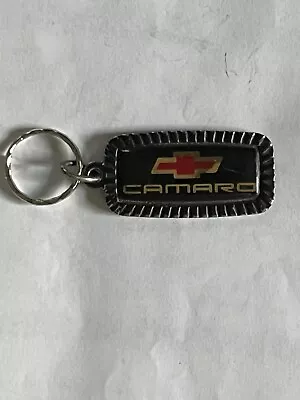 1980s 🇺🇸 VINTAGE 〰️CHEVROLET〰️ “CAMARO” METAL  KEYCHAIN / FOB / TAG/ 👀 LQQK • $25