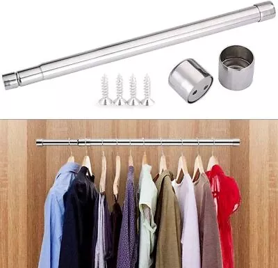 Extendable Curtain Tension Rod Metal Telescopic Shower Pole Rail Adjust Wardrobe • £6.25