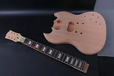 Mahogany Guitar Body Guitar Neck Kit DIY For 22 Fret Sg Style Electric Guitar • £130