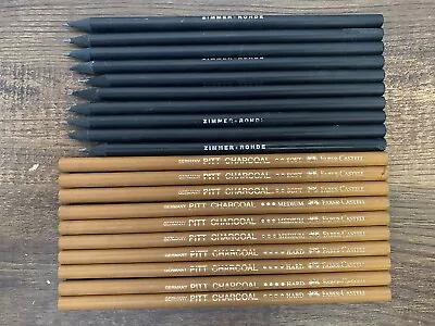 10 - Faber Castell Pitt Charcoal Pencils SoftMediumHard + 10 - Zimmer Rohde • $12.99