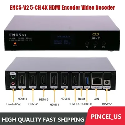 LinkPi ENC5-V2 5-Channel 4K HDMI Encoder Video Decoder Live Streaming Device • $406.80