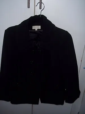 Lovely Marks Marks & Spencer Size 10 Black Double Breasted Short Jacket Bargain • £1.99