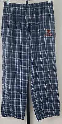 Official NFL Chicago Da Bears Blue Plaid Pajama Bottoms Men's Size Medium Sleep • $14.99