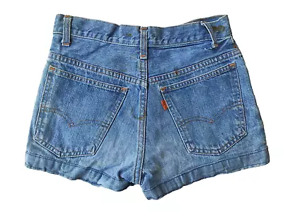 Levis Denim Vintage Shorts Hotpants Zip Fly Mid Waist Cut-Off Jeans  W27 • £11.95