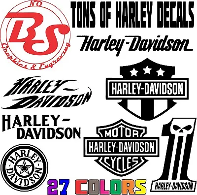 XL Harley Davidson Vinyl Decal Vintage Motorcycle Moto Bike Chopper Truck NoBS • $9.75