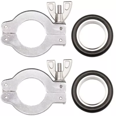 2 Sets KF16 Aluminium Vacuum Quick Flange Clamp + Centering Ring W/ O-ring A624 • $10.10