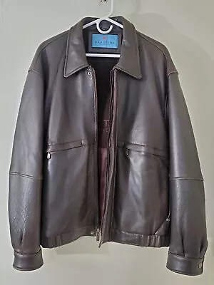 Reaction Kenneth Cole Mens Lamb Skin Leather Jacket Size Large • $34.95