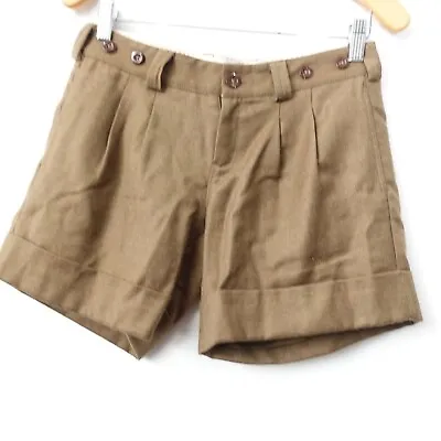 Anthropologie Shorts Women Size 2 Wool Chino Pleated G1 BASIC GOODS FIELD TESTED • $30.88