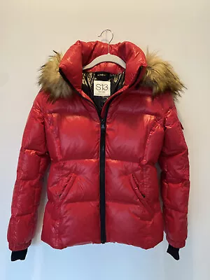 S13 Kylie Allie Premium Down Puffer Jacket Coat - Red Size X-Small XS Excellent • $59