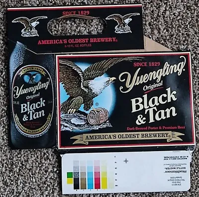 Vintage Yuengling Black Cardboard 6 Pack Bottle Holder Carrier Caddy Lager Beer • $20.29