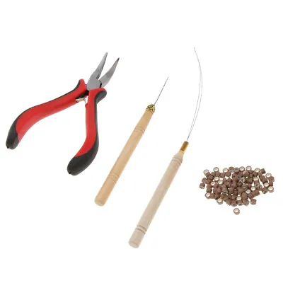 Cutting Pliers & Hook  Tools For Hair Extensions Micro Rings Loop Bead • £11.84