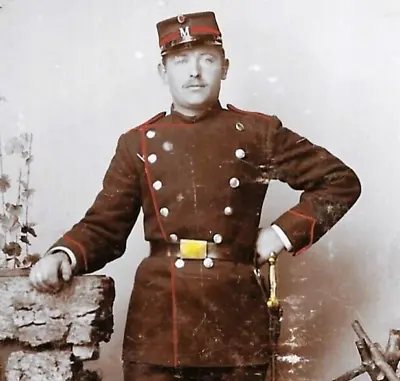 CDV Photo Military Danish Soldier Coloured Uniform Nielsen Copenhagen Denmark • £15.99