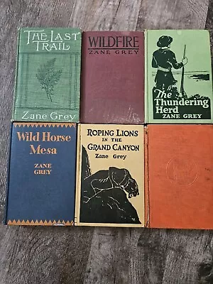 $39.99 • Buy Antique Zane Grey Hardcover 7 Book Lot Grosset & Dunlap Harper Burt Early 1900's