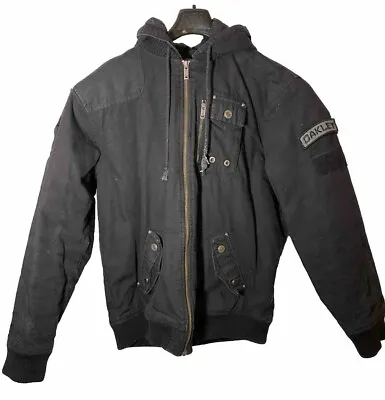 OAKLEY Rare Vtg 00-75 Mtn Div Canvas C-5 Military Jacket-Insulated-Hooded-Black • $95