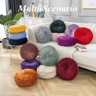 Velvet Cushion Pillow Futon Round Pumpkin Couch Cushion Floor Seat Meditation • $18.99