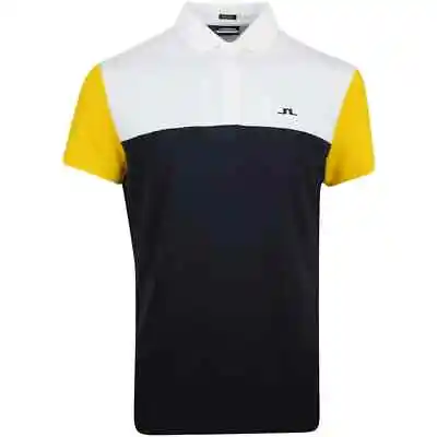 J Lindeberg Mens Jord Reg Fit Golf Polo GMJT06854 K099 Yellow Multi Large NEW • $59.99