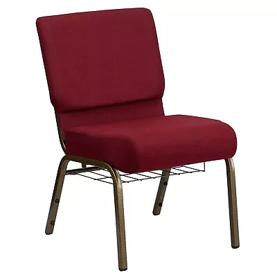 Flash Furniture Fabric Church Chair With 4T Seat Burgundy FCH2214GV369B • $136.49
