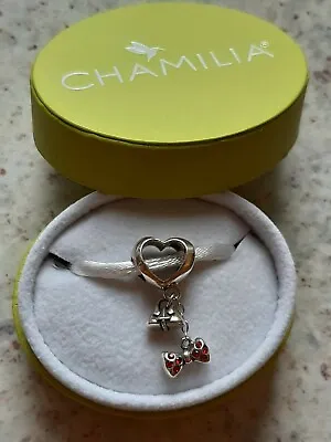 Chamilia 925 Minnie Mouse Fashionably Tied Bracelet Charm In Box • £26.99