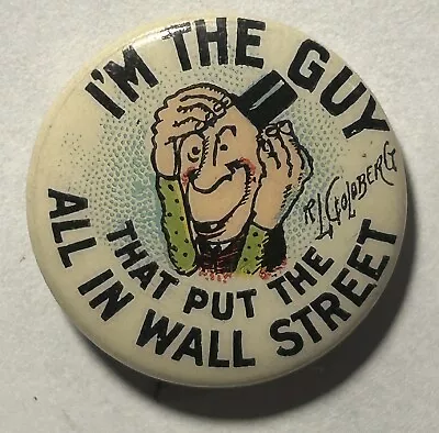 (Circa 1910) R.L. Goldberg Vintage “I’m The Guy” Cartoon Button • $15