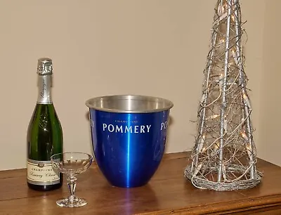 POMMERY CHAMPAGNE ICE BUCKET Magnificent Metallic Cobalt Blue Aluminium French  • £16.98